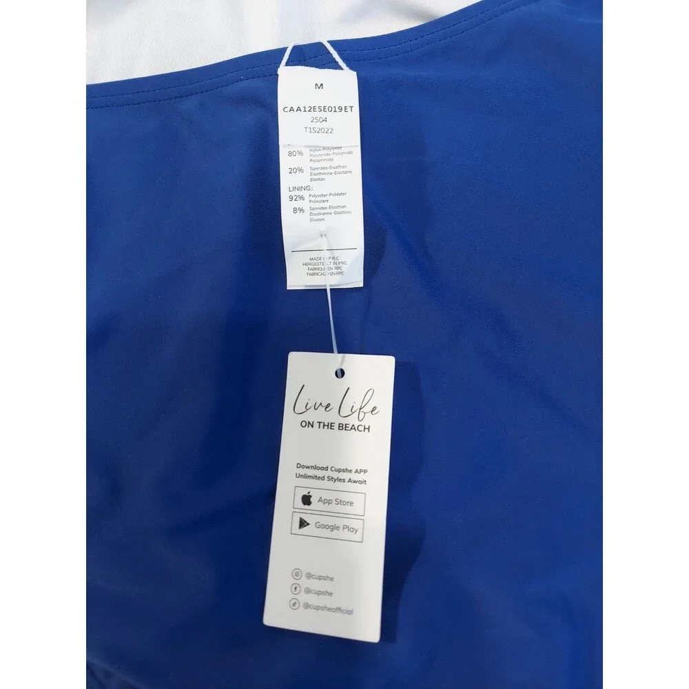 Cupshe Monokini Swimsuit Red White & Blue Sz Med NWT USA Fourth Of July Merica! - Picture 8 of 8